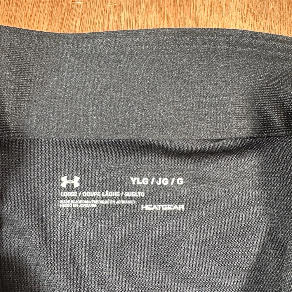 Under Armour Quarter Zip Kids Large Black White HeatGear Pullover
